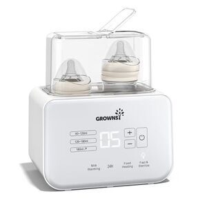 Grownsy White Baby Bottle Warmer Grownsy 8-in-1 Fast Milk Warmer with Timer